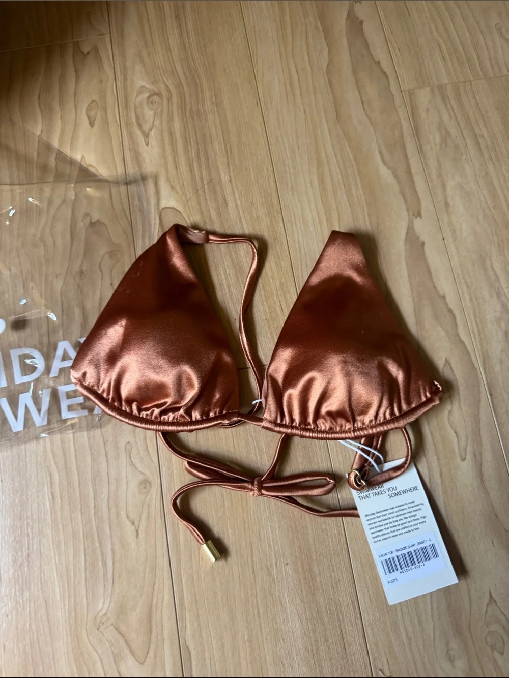 Monday Swimwear Kauai Top BRONZE SHINY JERSEY